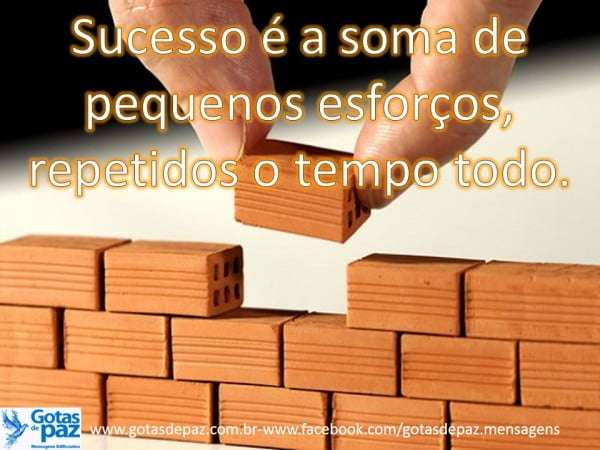 Sucesso é A Soma De Pequenos Esforços Repetidos O Tempo Todo Gotas