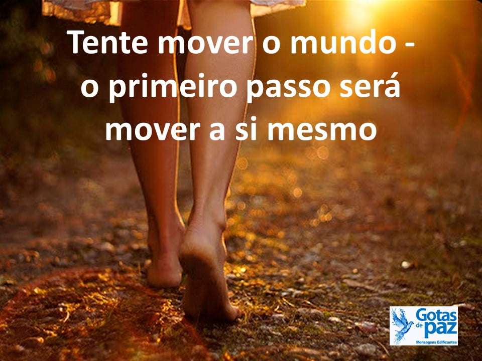 Tente Mover O Mundo O Primeiro Passo Será Mover A Si Mesmo Gotas De